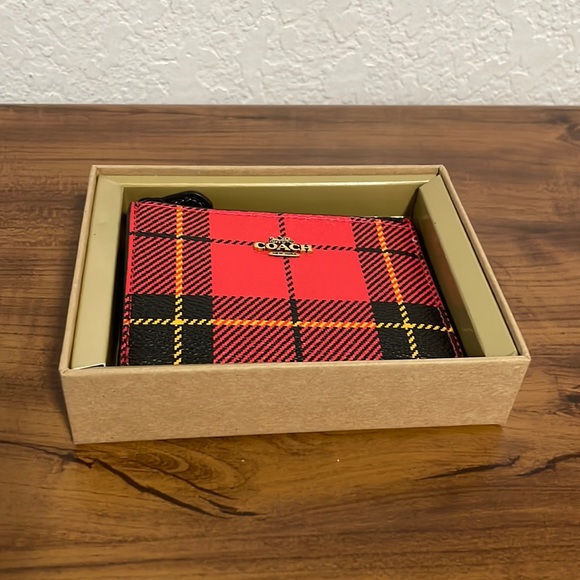 Coach Novelty Plaid Print Mini Skinny ID Case - Picture 2 of 5